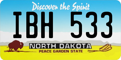 ND license plate IBH533