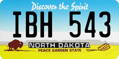 ND license plate IBH543