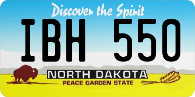 ND license plate IBH550