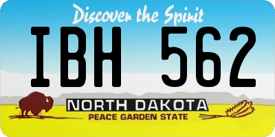 ND license plate IBH562