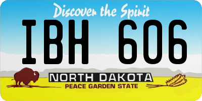 ND license plate IBH606