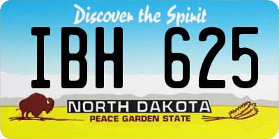 ND license plate IBH625