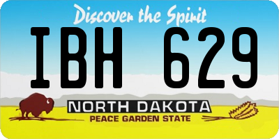ND license plate IBH629