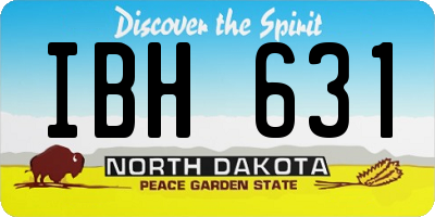 ND license plate IBH631