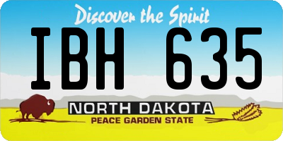 ND license plate IBH635