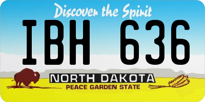 ND license plate IBH636