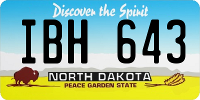 ND license plate IBH643