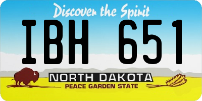 ND license plate IBH651