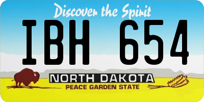 ND license plate IBH654