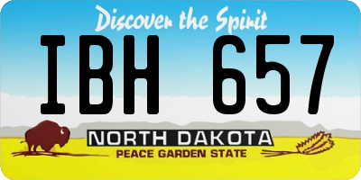 ND license plate IBH657