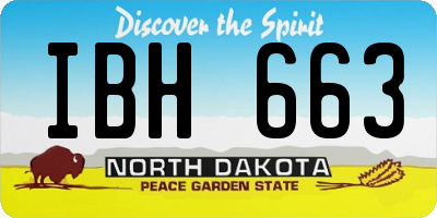 ND license plate IBH663