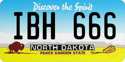 ND license plate IBH666
