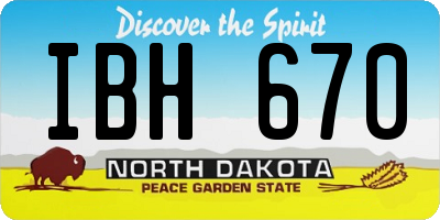 ND license plate IBH670