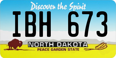 ND license plate IBH673