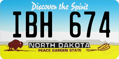 ND license plate IBH674
