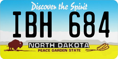 ND license plate IBH684