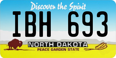 ND license plate IBH693
