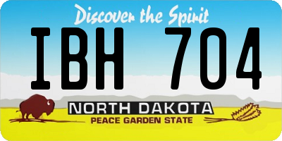 ND license plate IBH704
