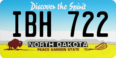 ND license plate IBH722