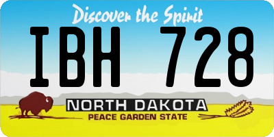 ND license plate IBH728