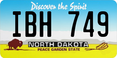 ND license plate IBH749