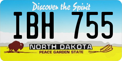 ND license plate IBH755