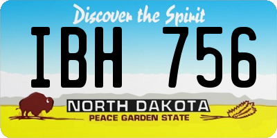 ND license plate IBH756