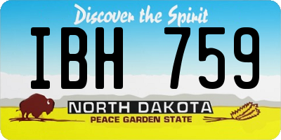 ND license plate IBH759