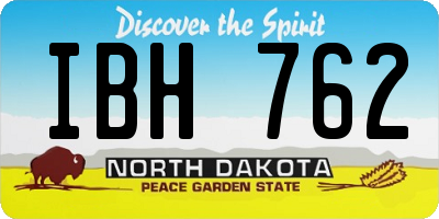 ND license plate IBH762