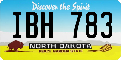 ND license plate IBH783