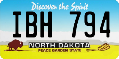 ND license plate IBH794