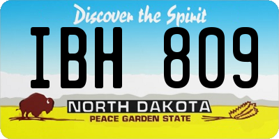 ND license plate IBH809