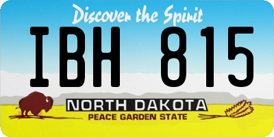 ND license plate IBH815