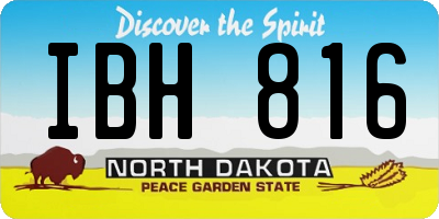 ND license plate IBH816
