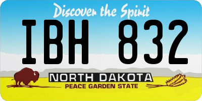 ND license plate IBH832