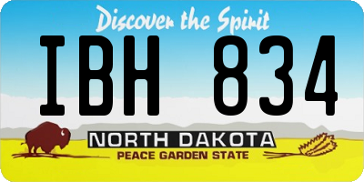 ND license plate IBH834