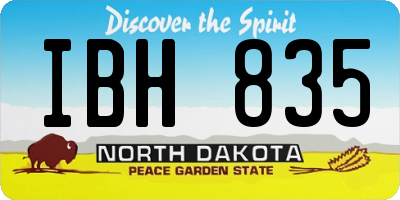 ND license plate IBH835