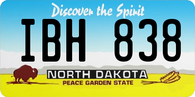 ND license plate IBH838