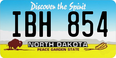 ND license plate IBH854