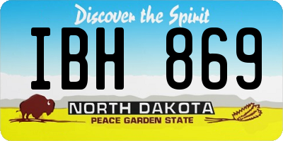 ND license plate IBH869