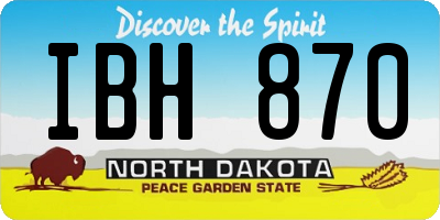 ND license plate IBH870