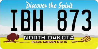 ND license plate IBH873