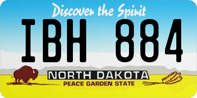 ND license plate IBH884