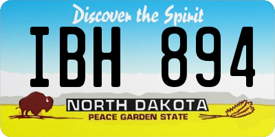 ND license plate IBH894