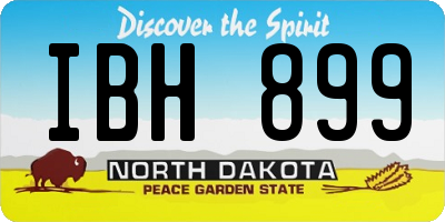 ND license plate IBH899