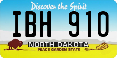 ND license plate IBH910