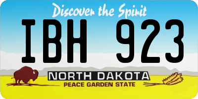 ND license plate IBH923