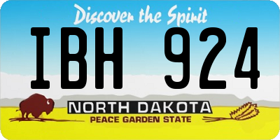 ND license plate IBH924