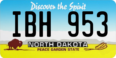 ND license plate IBH953