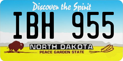 ND license plate IBH955